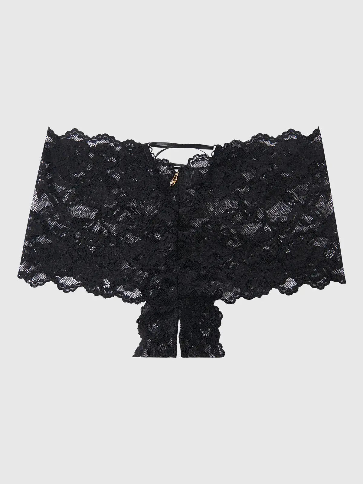 BELLA LACE CROTCHLESS CHEEKY IN BLACK