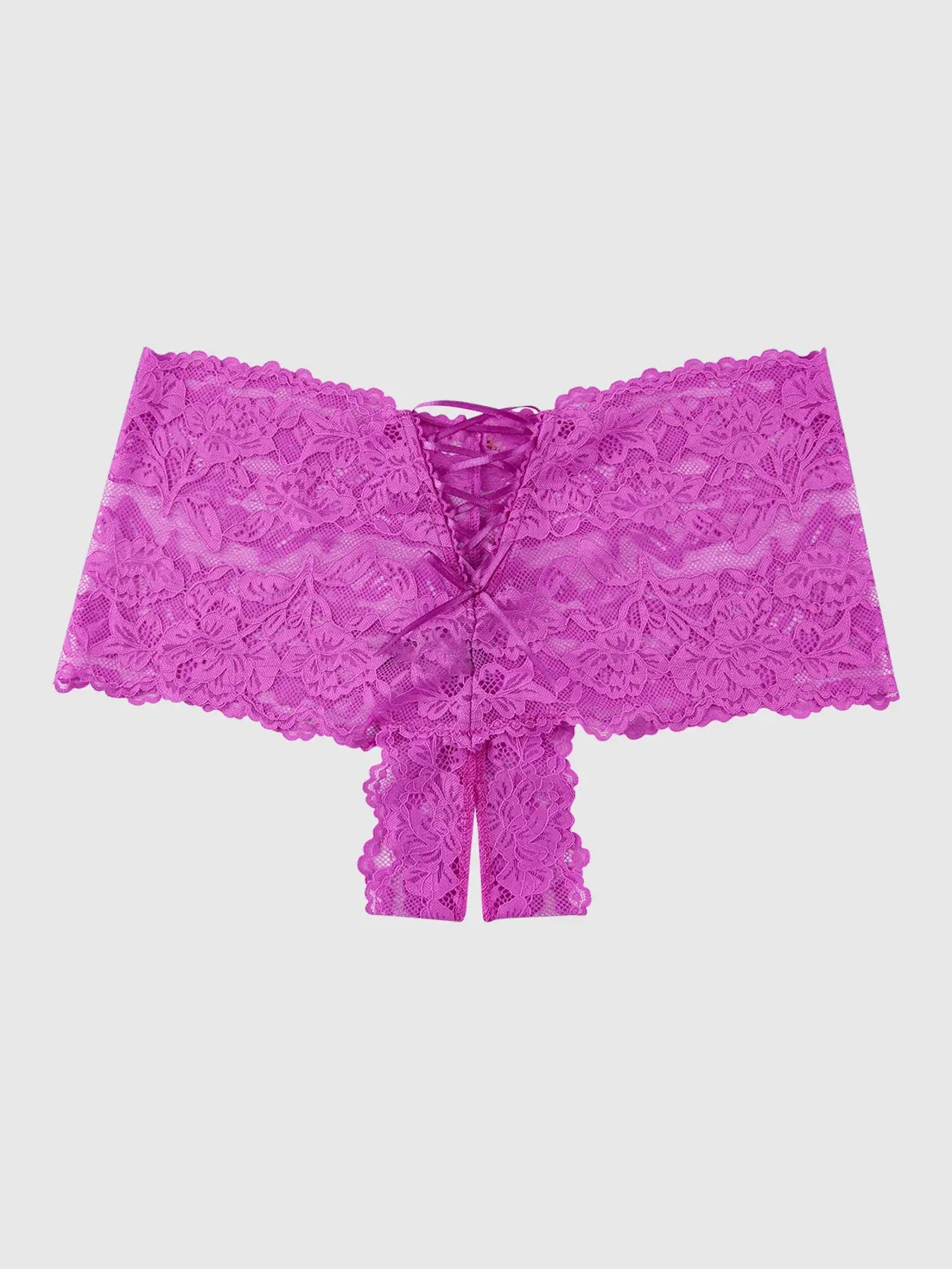 BELLA LACE CROTCHLESS CHEEKY IN FUSCHIA PINK Lingerie HOD