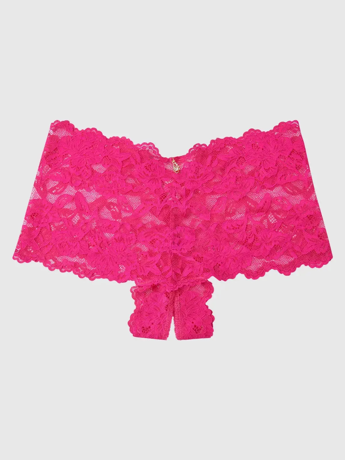 BELLA LACE CROTCHLESS CHEEKY IN HOT PINK