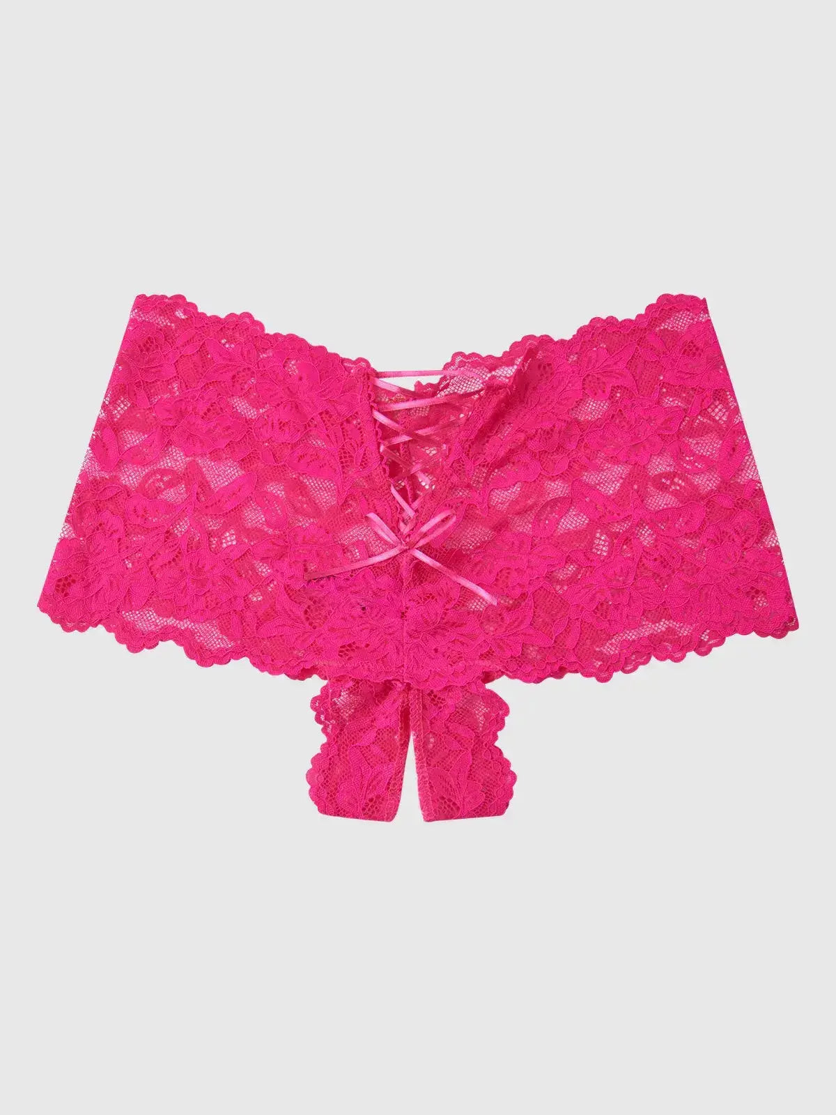 BELLA LACE CROTCHLESS CHEEKY IN HOT PINK