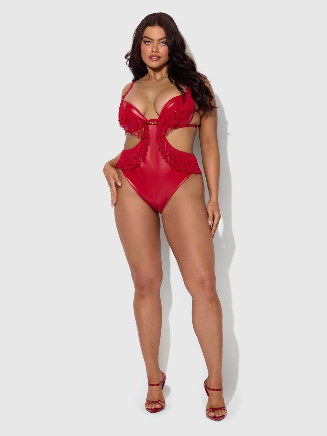 PHOENIX TEDDY : Red Lingerie Teddy