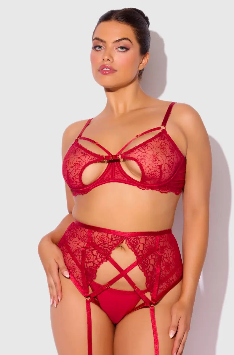 ROSALIE 3 PIECE OPEN CUP BRA SET